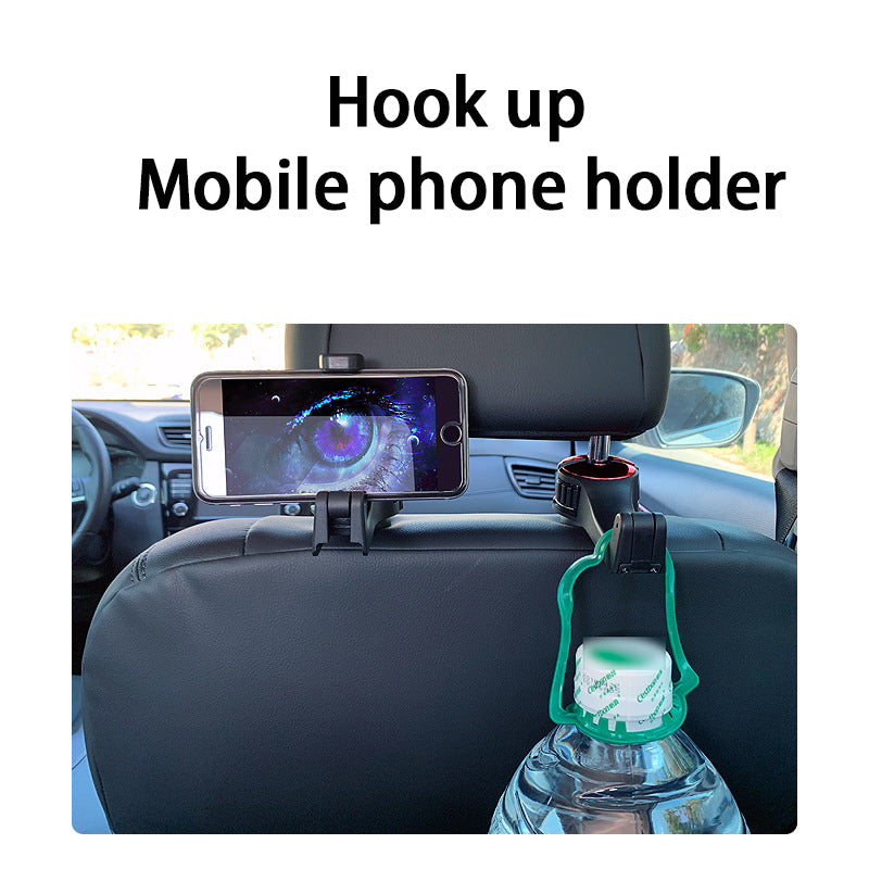 2 in 1 Car Headrest Hook (Car Hook + Mobile Phone Holder)
