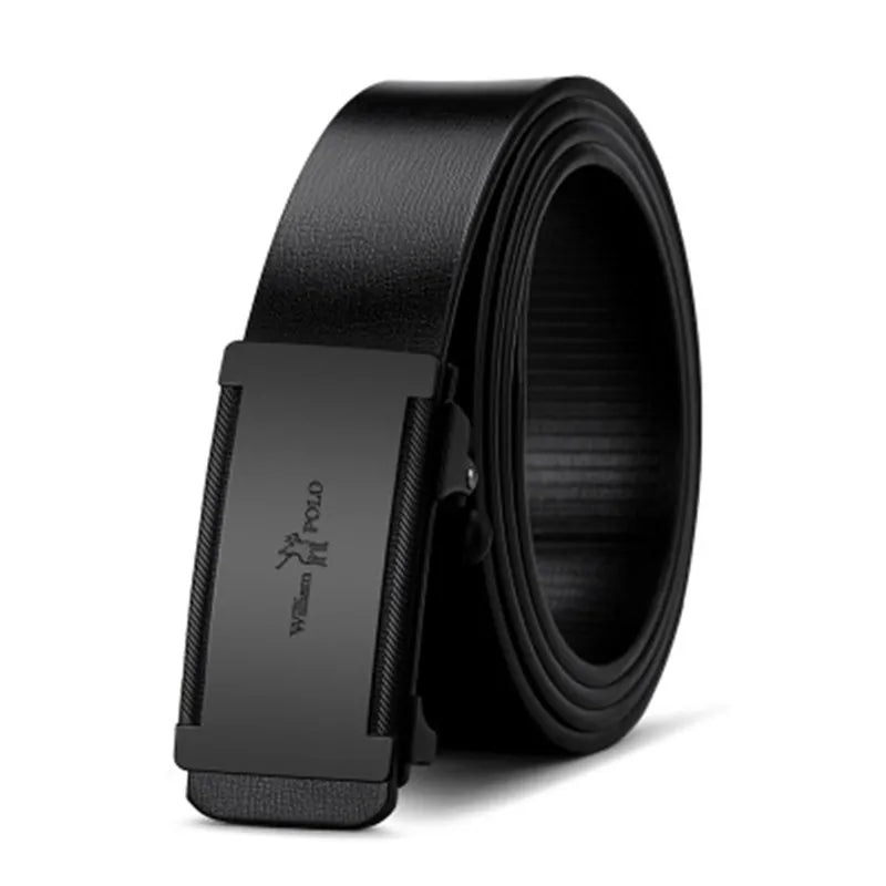 WilliamPolo Men's Luxury Leather Belt with Metal Buckle┃MB398