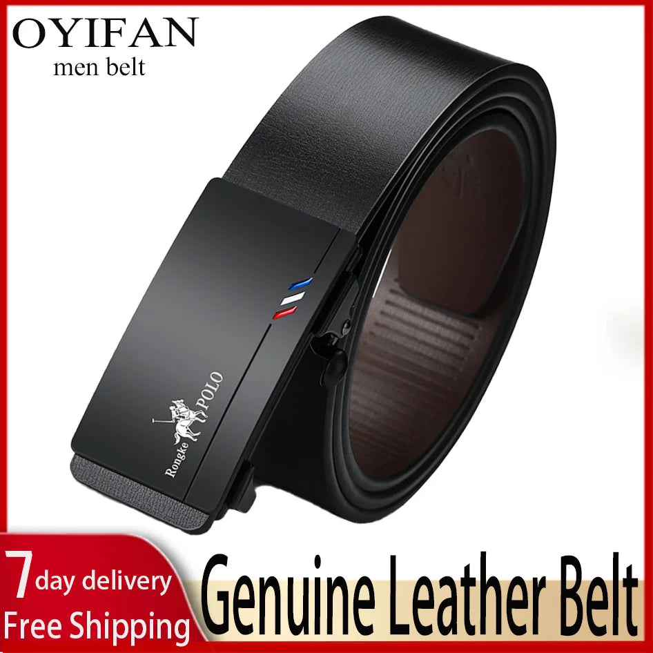 OYIFAN Men’s Automatic Leather Ratchet Belt – Adjustable & Stylish┃MB399