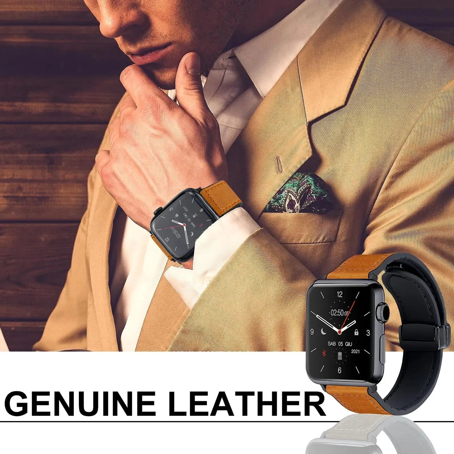 Magnetic Leather Strap for Apple Watch (All Series) | WS904
