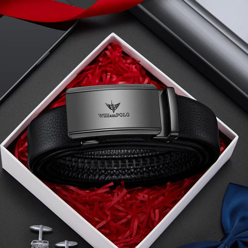 Men's Leather Belt with Automatic Buckle – Stylish & Casual┃MB396