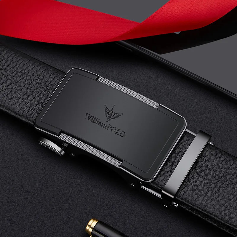Men's Leather Belt with Automatic Buckle - Stylish & Durable┃MB397