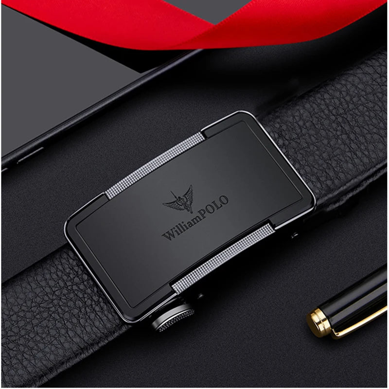 Men's Leather Belt with Automatic Buckle - Stylish & Durable┃MB397