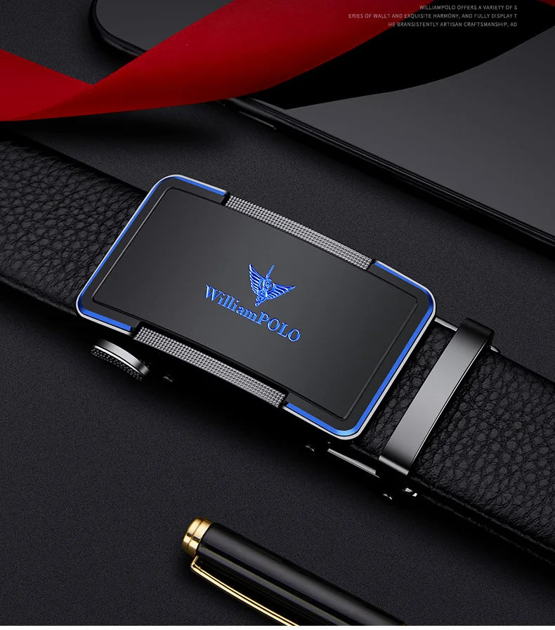 Men's Leather Belt with Automatic Buckle - Stylish & Durable┃MB397