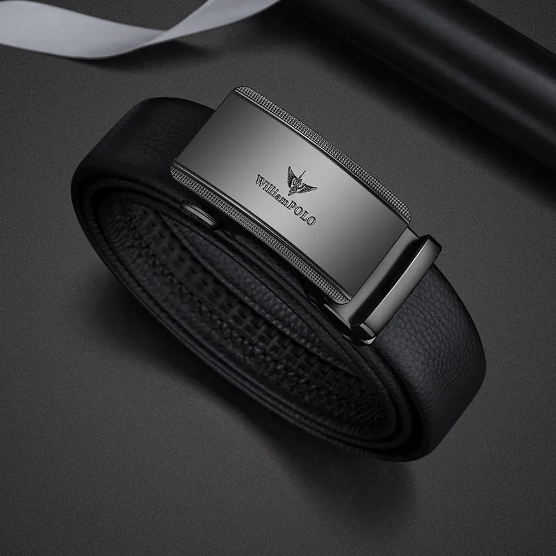Men's Leather Belt with Automatic Buckle – Stylish & Casual┃MB396