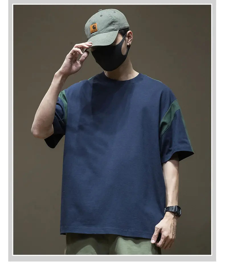 Men's Patchwork Contrast T-Shirt - Casual Summer Tops┃MTSH301