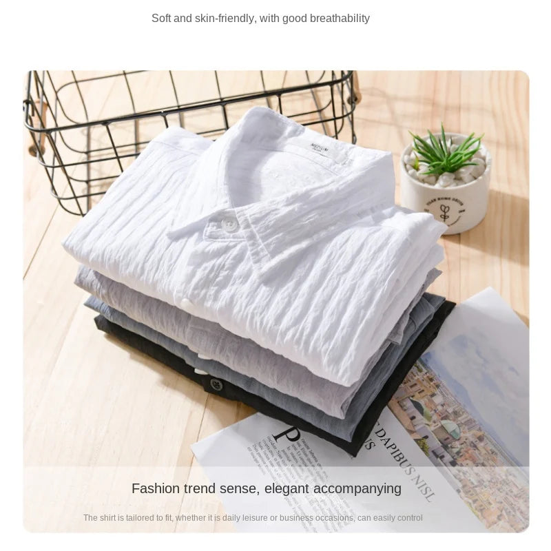 Men's Casual Solid Summer Shirt - Short Sleeve┃MSH300