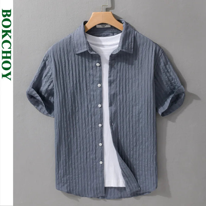 Men's Casual Solid Summer Shirt - Short Sleeve┃MSH300