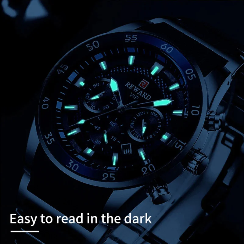 Luxury Man Watch Reward- (Rose Gold-Black Dial)