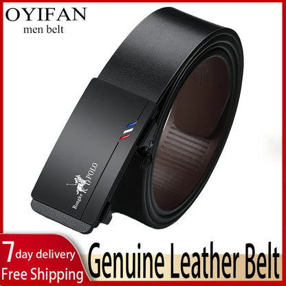 OYIFAN Men’s Automatic Leather Ratchet Belt – Adjustable & Stylish┃MB399
