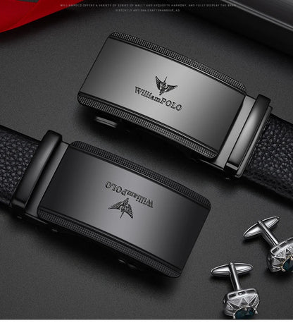 Men's Leather Belt with Automatic Buckle – Stylish & Casual┃MB396