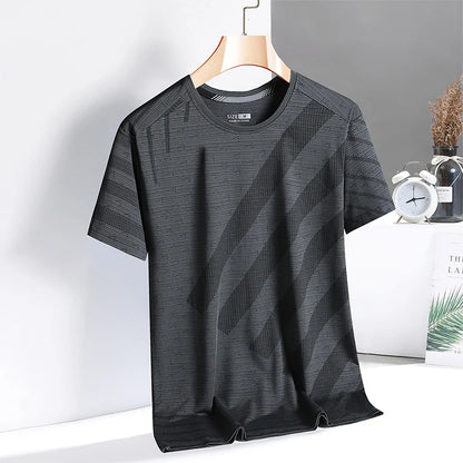 Black Quick Dry Men's Gym Tee - 3XL Summer Top┃MTSH305