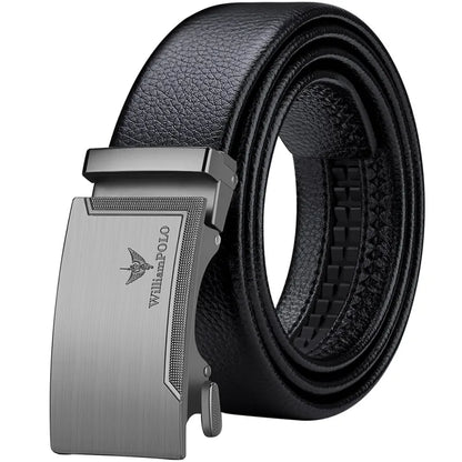Men's Leather Belt with Automatic Buckle – Stylish & Casual┃MB396