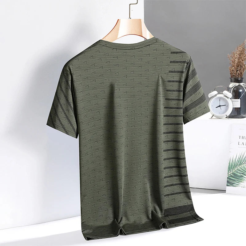 Black Quick Dry Men's Gym Tee - 3XL Summer Top┃MTSH305