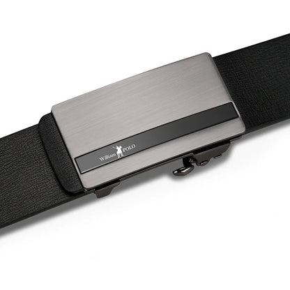 WilliamPolo Men's Luxury Leather Belt with Metal Buckle┃MB398