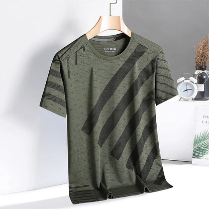 Black Quick Dry Men's Gym Tee - 3XL Summer Top┃MTSH305