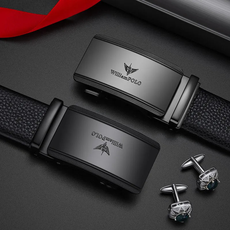 Men's Leather Belt with Automatic Buckle – Stylish & Casual┃MB396