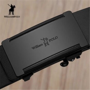 WilliamPolo Men's Luxury Leather Belt with Metal Buckle┃MB398