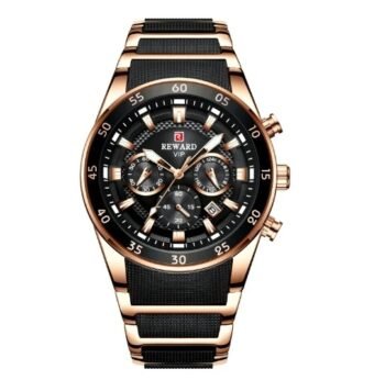Men’s Quartz Watch with Steel Strap & Calendar | MW001