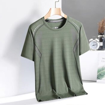 Men’s Quick Dry 3XL Sport T-Shirt - Green Gym Top┃MTSH314