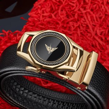 Premium Leather Belt for Men – Automatic Business Buckle┃MB384